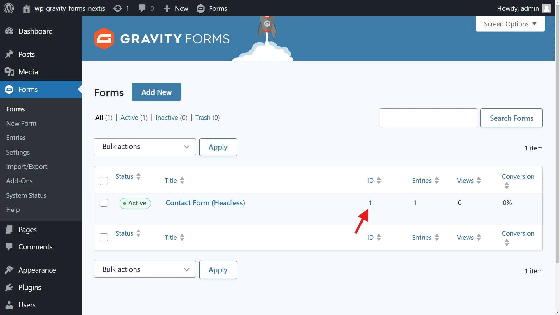 Gravity Forms form ID