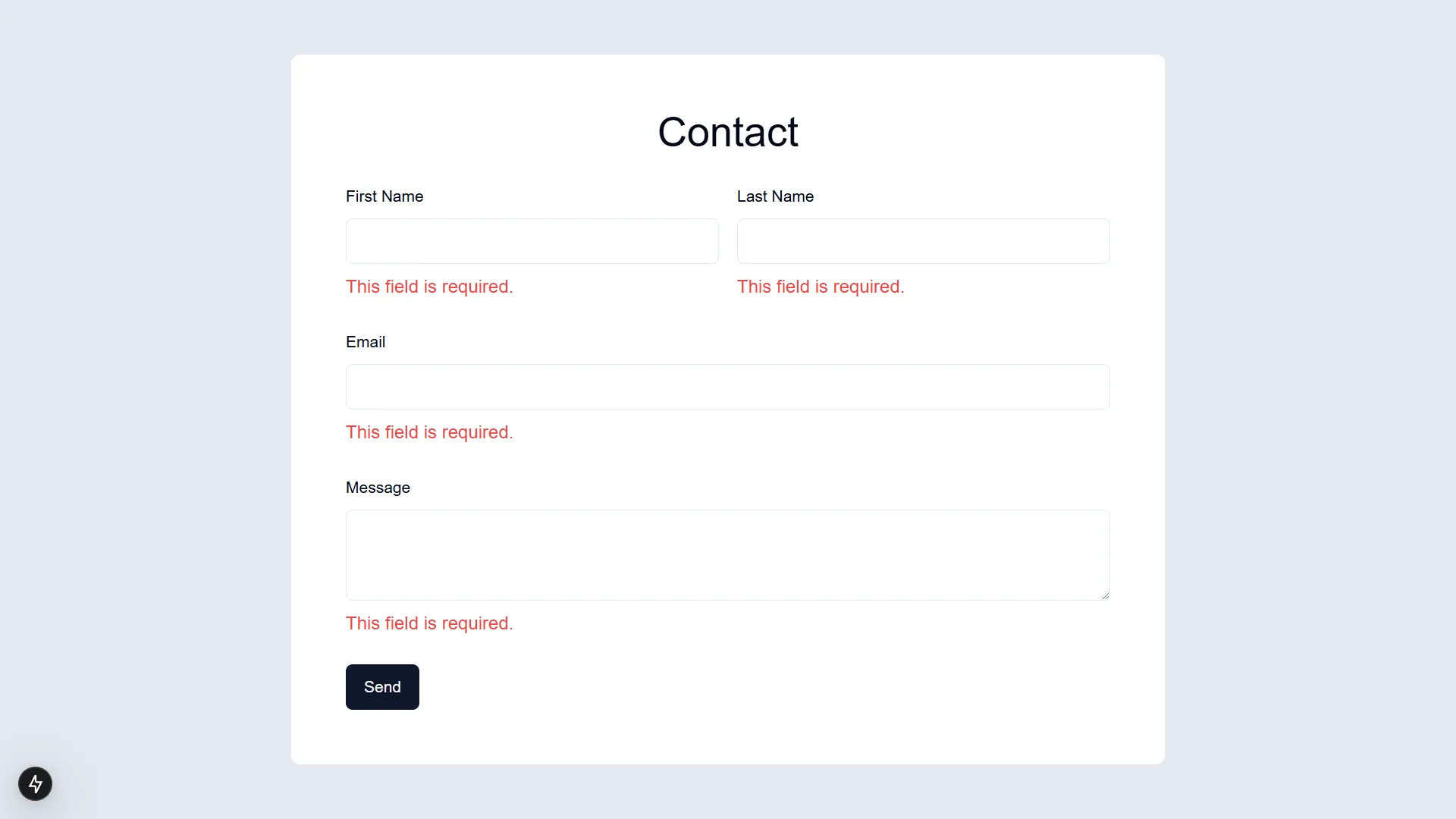 Next.js form validation errors