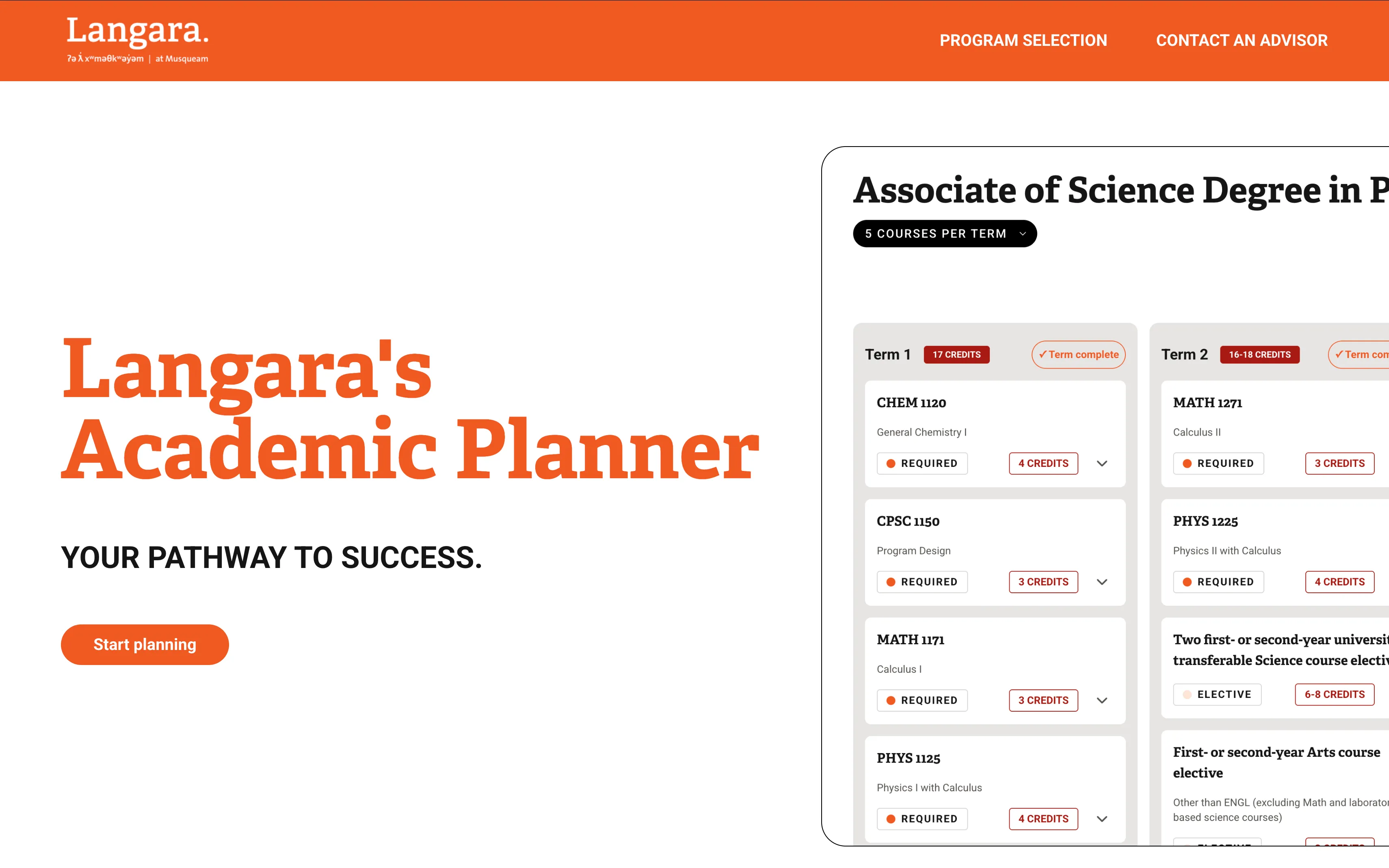 Langara's Academic Planner Preview