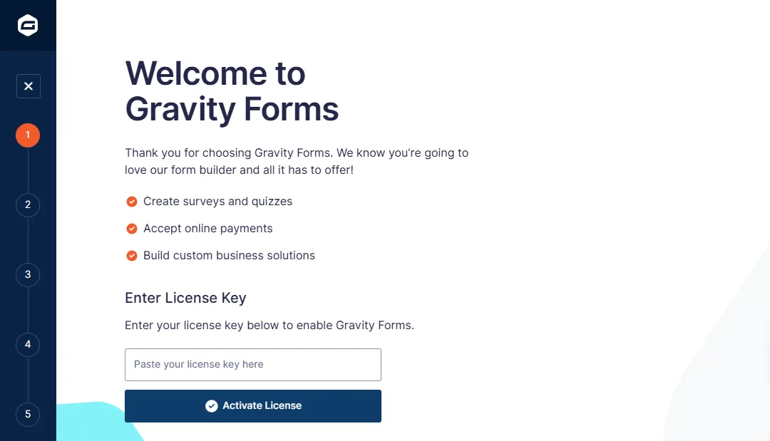 Activate Gravity Forms license